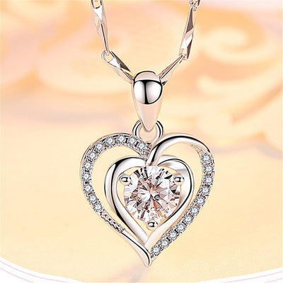 Silver Plated Pendant Love Heart Shaped Ocean Heart Pendant