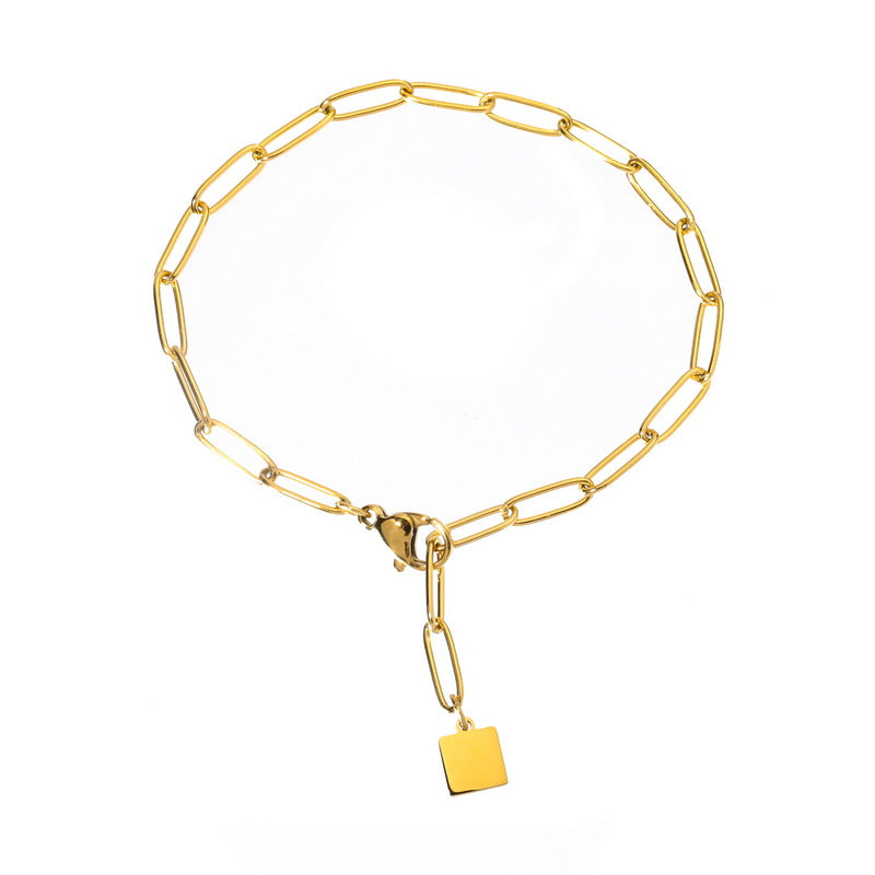 Women's Niche Light Luxury Design Square Brand Thick Chain Bracelet