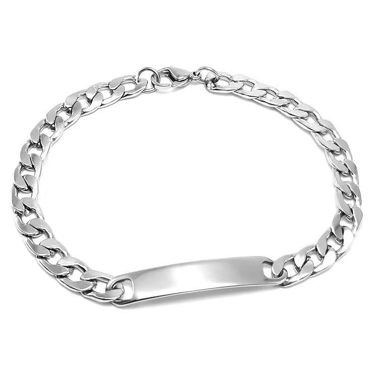 Stainless Steel Men's Bracelet Exquisite Curved Brand