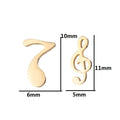 Love Ear Studs Electroplating Star Music Note Simple Geometric Stainless Steel Stud Earrings