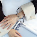 Punk Style,  50 Degree Gray Leather Handcuff Bracelet