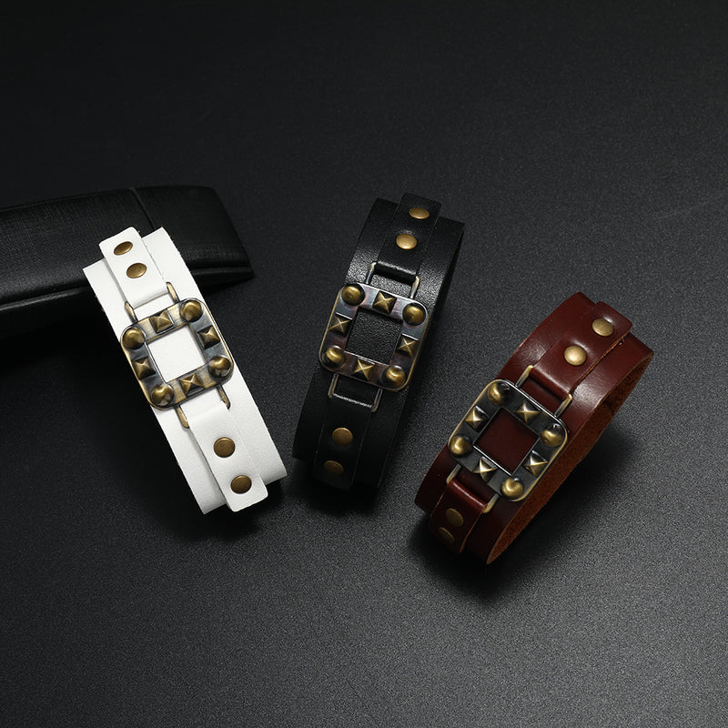 Men's Cowhide Bracelet Punk Rock Jewelry