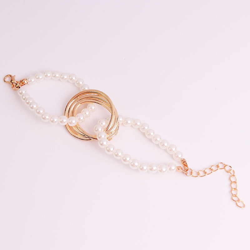 Alloy Stylish Geometric Freshwater Pearl Bracelet