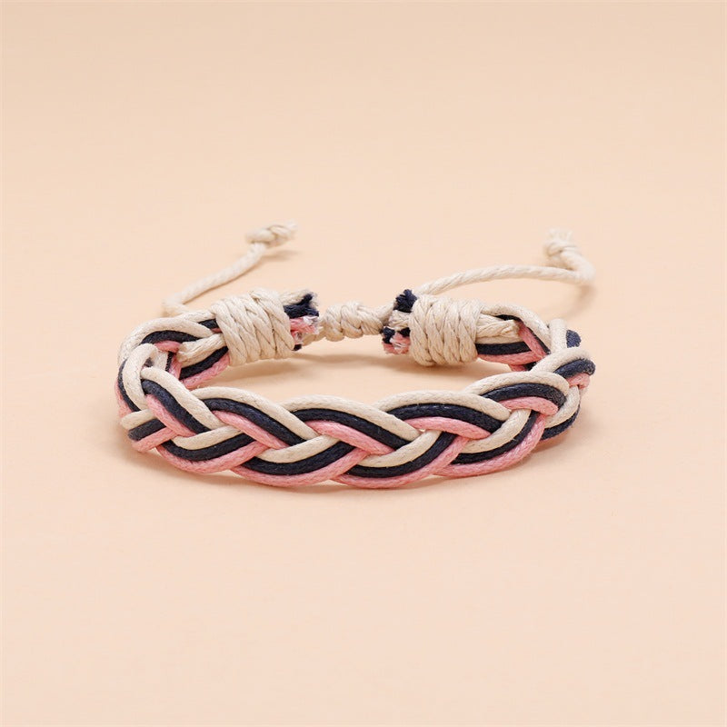 Cotton And Linen Color Woven Bracelet