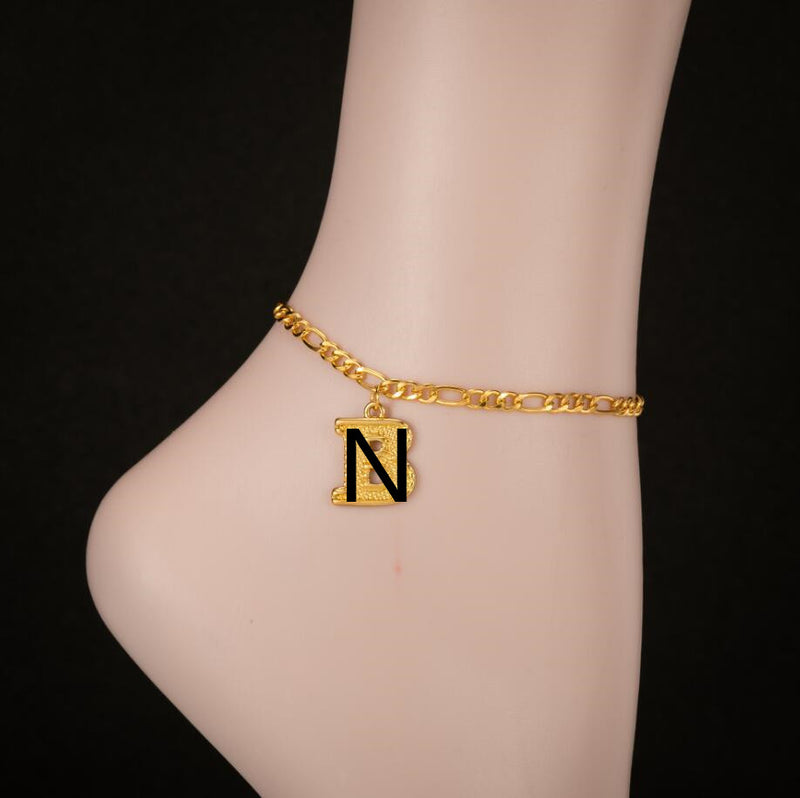 Gold-plated 18K26 English Uppercase Letter Anklet Environmental Protection