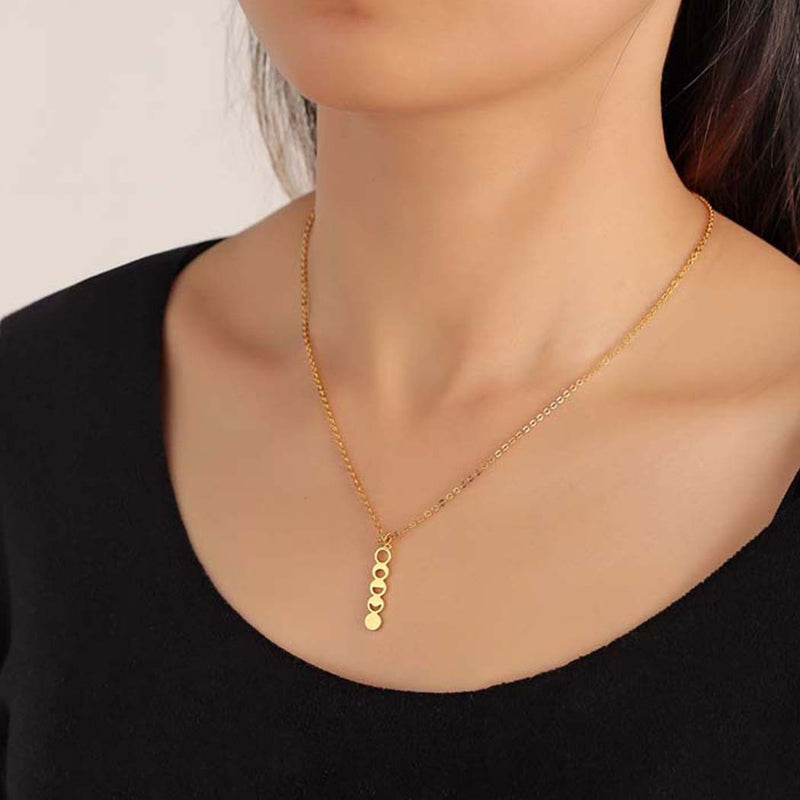 Women's Moon Phase Shape Space Themed Pendant Necklace