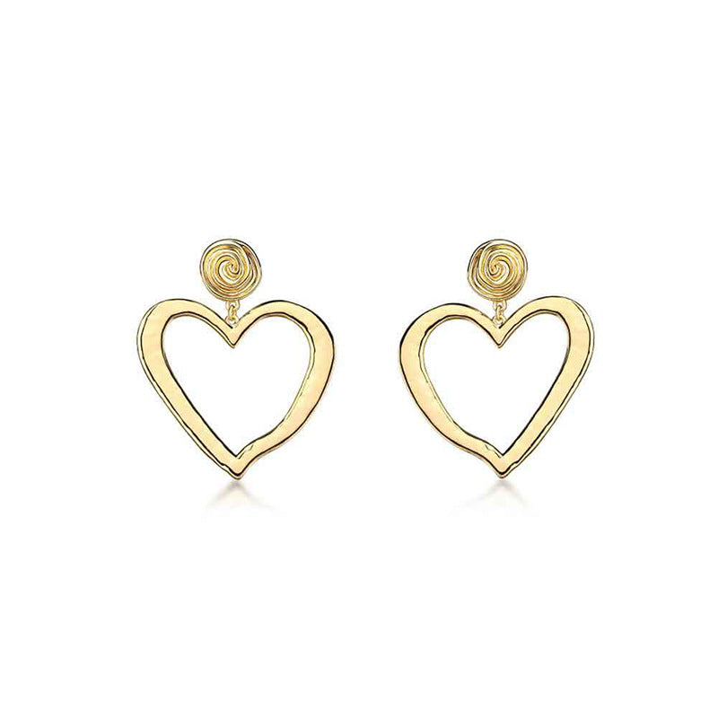 Fashion Gold-plated Irregular Love Earrings