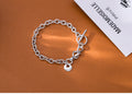 S925 Whole Body Sterling Silver Vintage Old Love Round  Thai Silver Bracelet