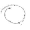 Double-Layer Heart Pendant Anklet