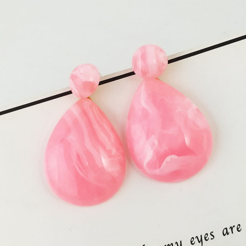 Exaggerated Resin Drop Gemstone  Earrings Female Fashion Bohemia