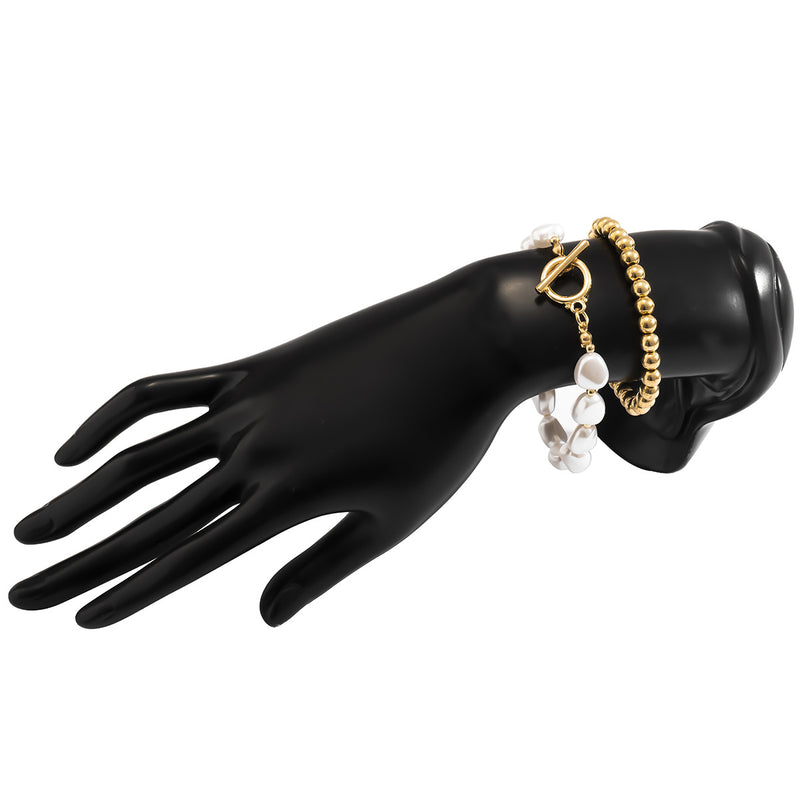 Imitation Temperament Corn Grain Pearl Bracelet Set