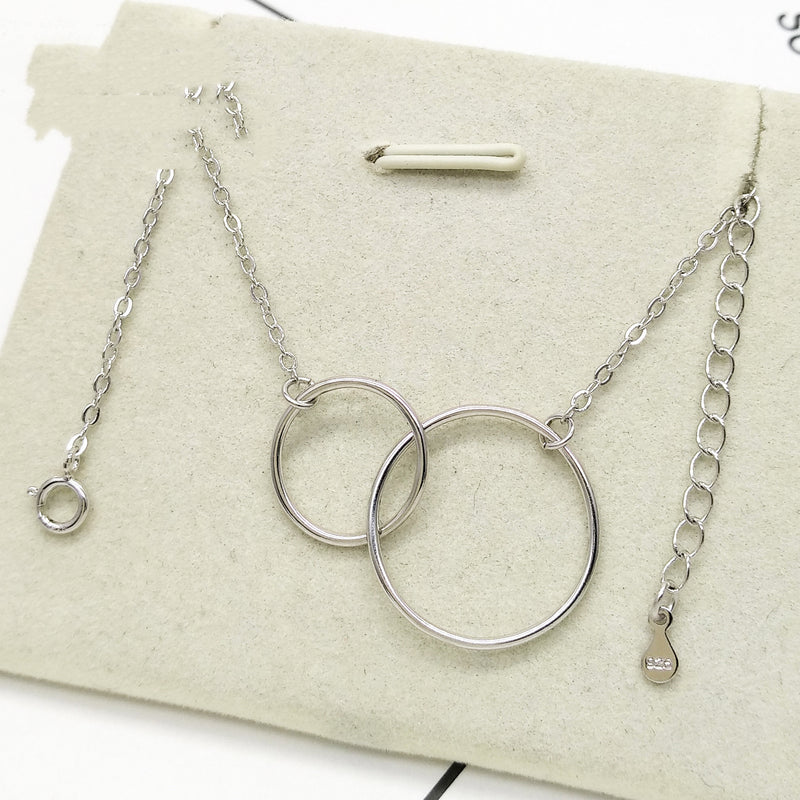 Women's Sweater Chain Double Circle Fashion Necklace