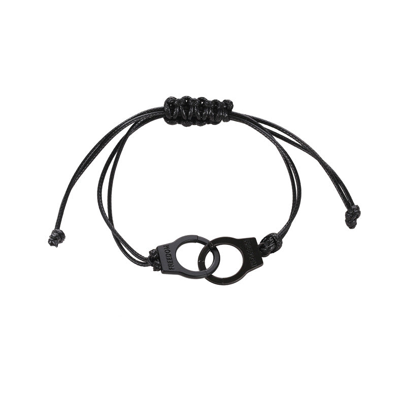 Punk Style,  50 Degree Gray Leather Handcuff Bracelet