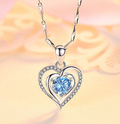 Silver Plated Pendant Love Heart Shaped Ocean Heart Pendant