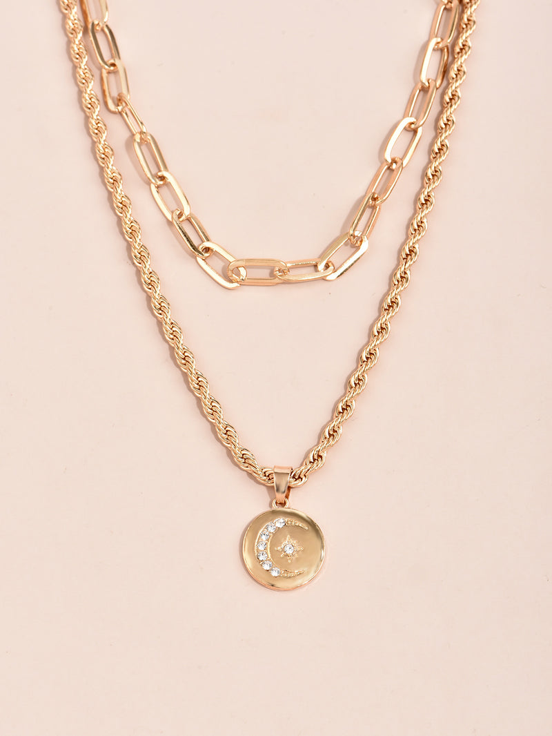 Creative Ladies Multi-layered Wearing Necklace Gold