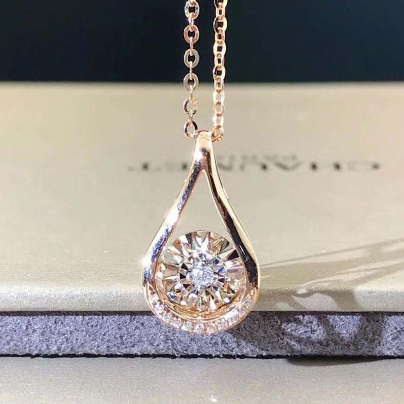 Fashion Simple Copper Drop Zircon Necklace