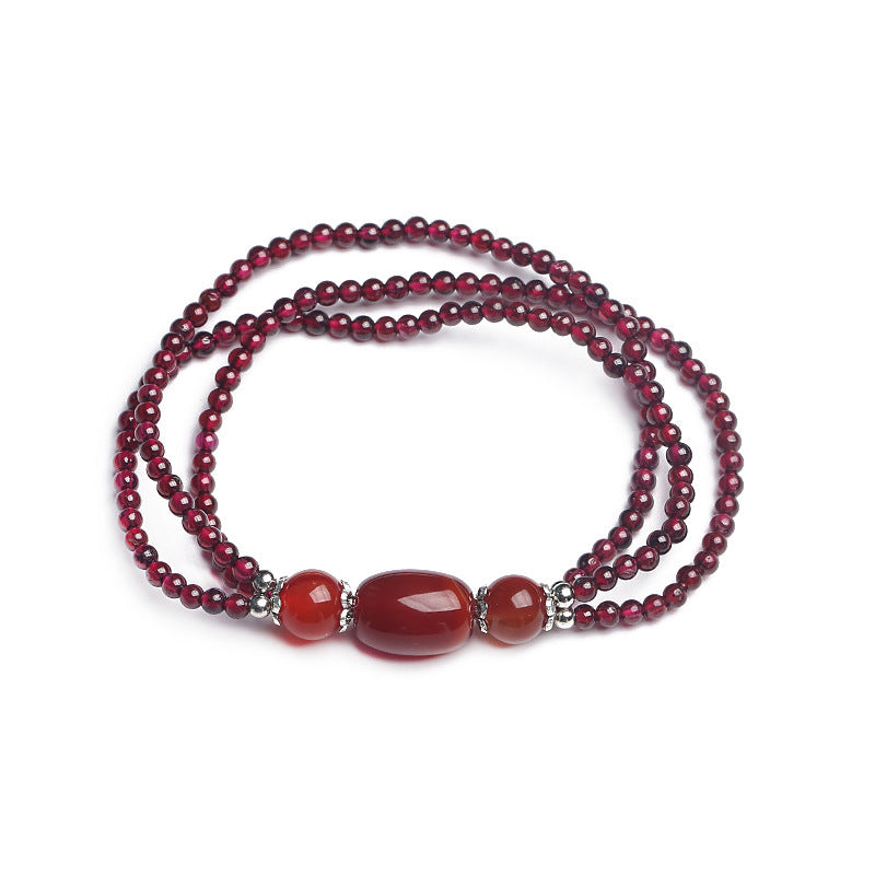 Fashion Personality Natural Three-in-One Garnet Bracelet