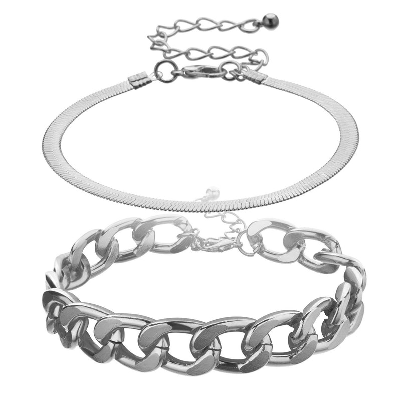 Aluminum Alloy Snake Bone Chain Bracelet Women Punk All-match