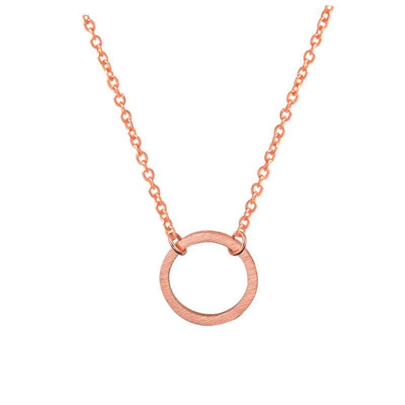 Copper Gilded Necklace Jewelry Clavicle Chain Circle