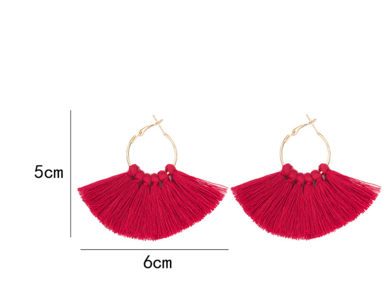 Bohemian Fan-Shaped Tassel Earrings