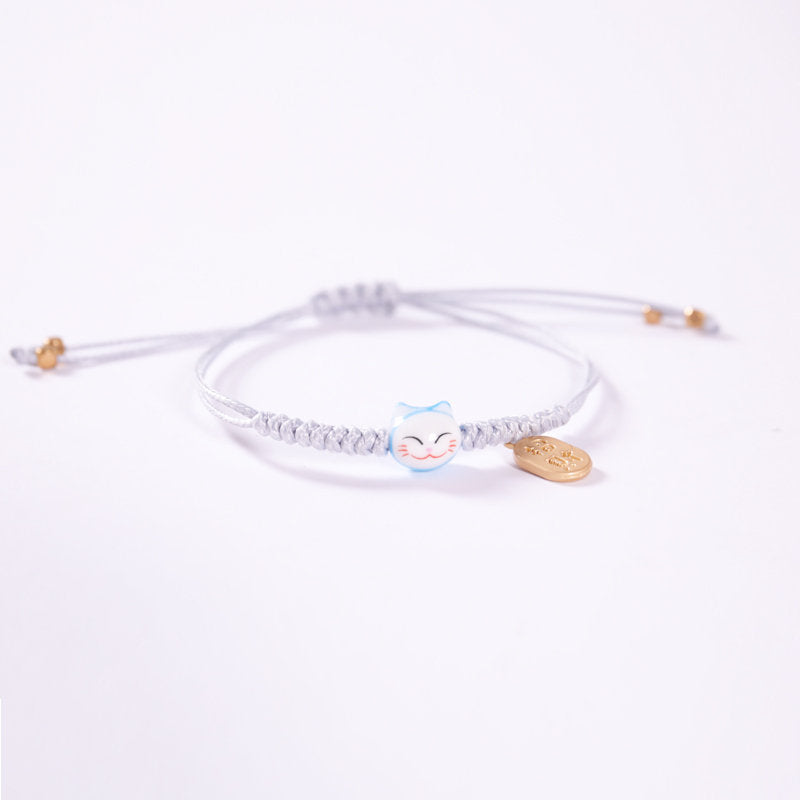 Red String Woven Lucky Cat Bracelet