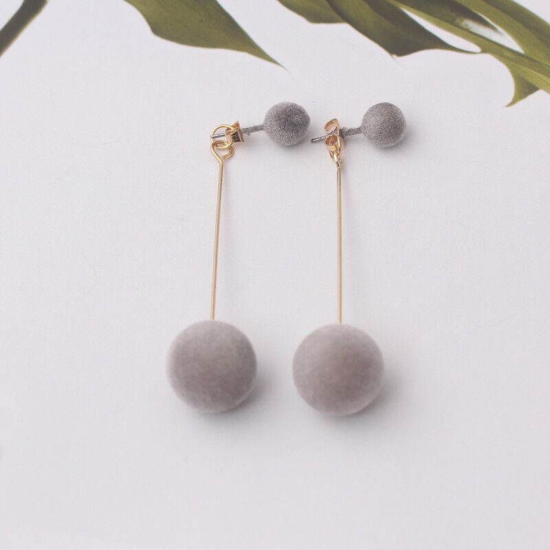 Sweet Refreshing Earrings Simply-sized Ball Of Plush