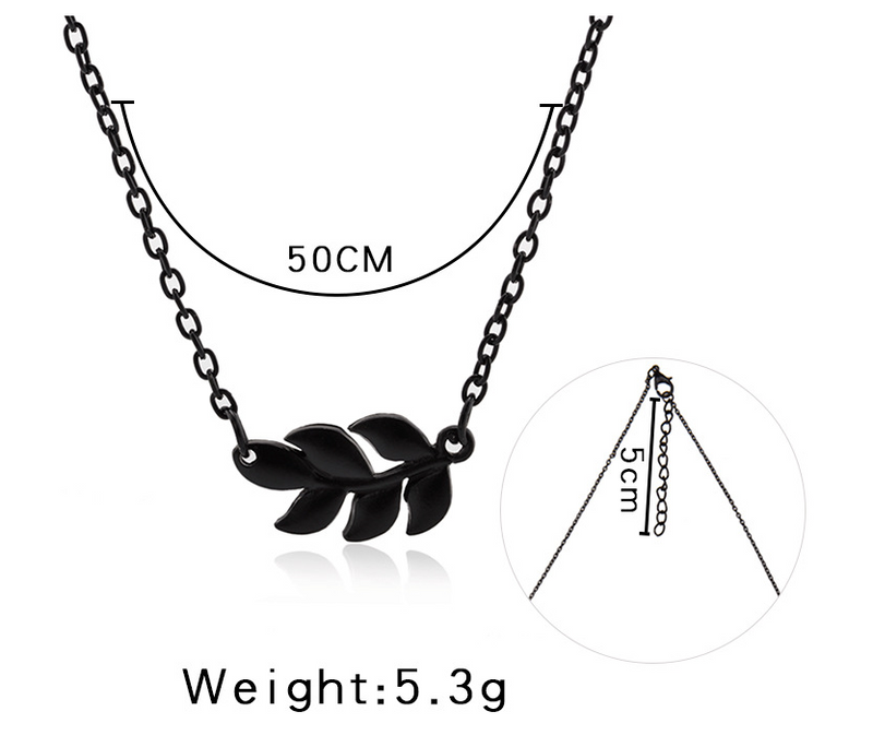 Ladies Leaf Grass Pendant Clavicle Chain