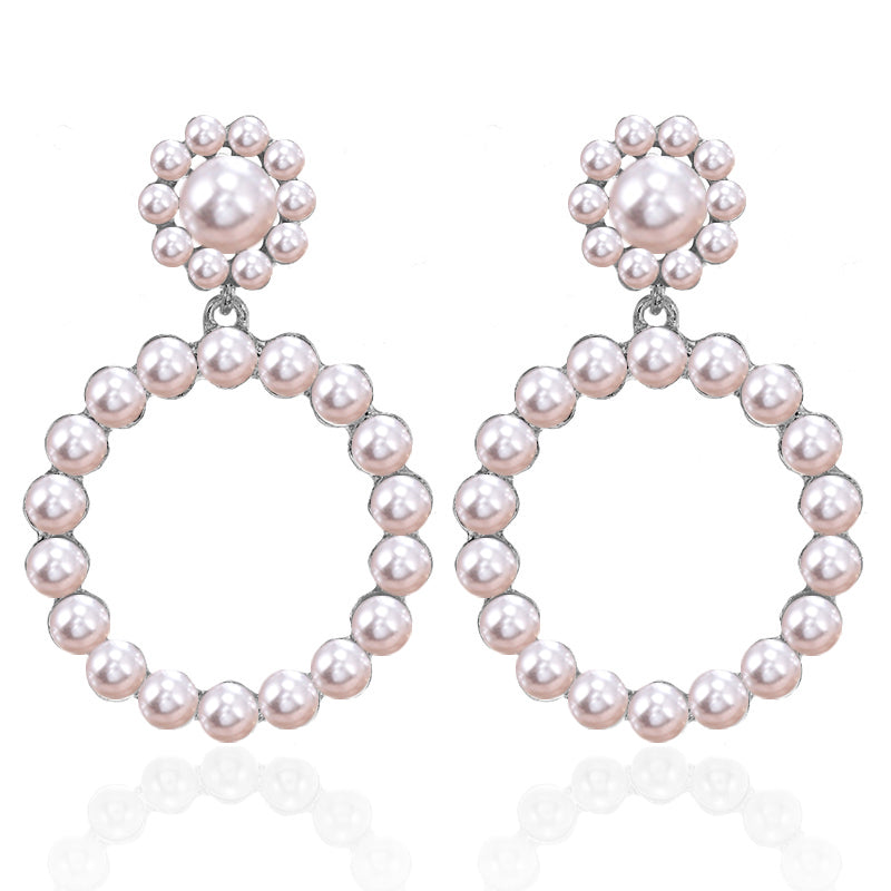 Simulation Pearl Long Earrings Female White Round Pearl Wedding Pendant Earrings Fashion Korean Jewelry Earrings