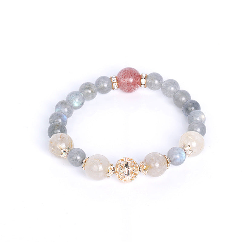 Frosty Wind Yellow Hair Crystal Bracelet Net Red Tanabata Gift