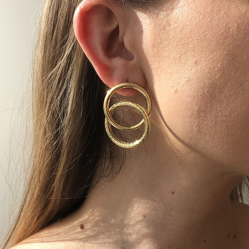 Ring Hollow Alloy Earrings Geometric Pattern Earrings