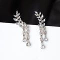 Women's Fashion Trend Leaf Tassel Earrings