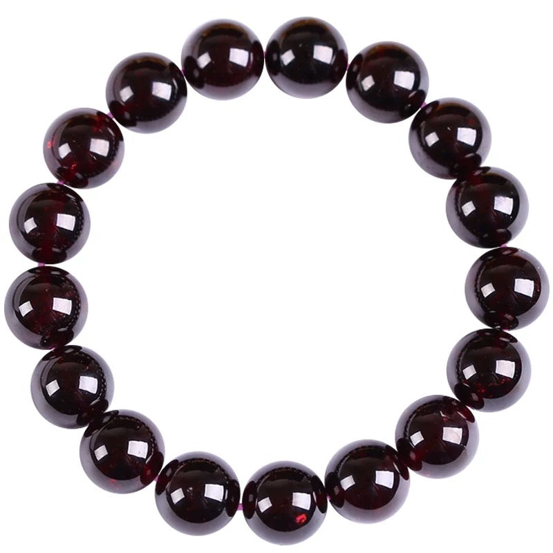 Natural Genuine Wine Red Garnet Bracelet Men And Women Single Circle 12mm Large Beads Large Grain Crystal Bracelet Men's Jewelry