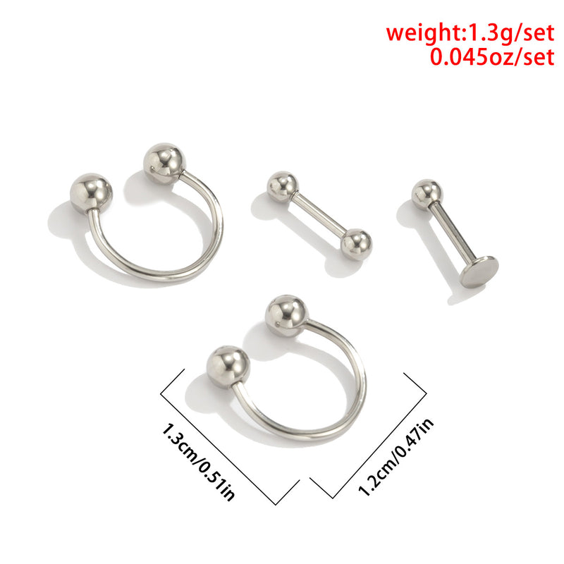 Simple Geometric C-shaped Small Round Ball Ear Bone Clip Trend