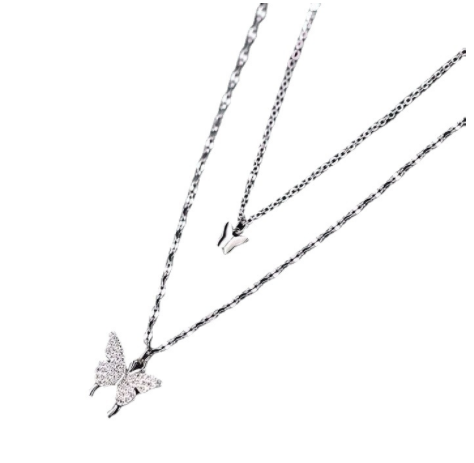 Ins Style Double Butterfly Necklace Light Luxury