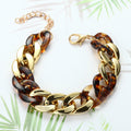 Paneled Multicolor Acrylic Chain Bracelet
