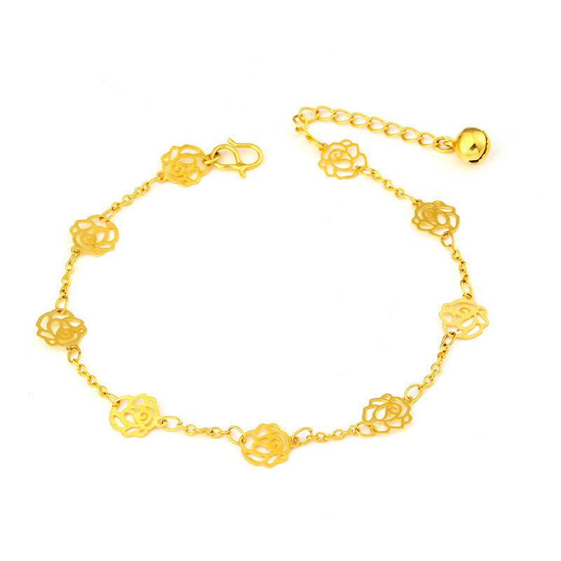 Four Leaf Clover Vietnam Sand Gold Anklet