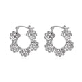 Retro Ethnic Style Full Of Diamond Flower Earrings Temperament