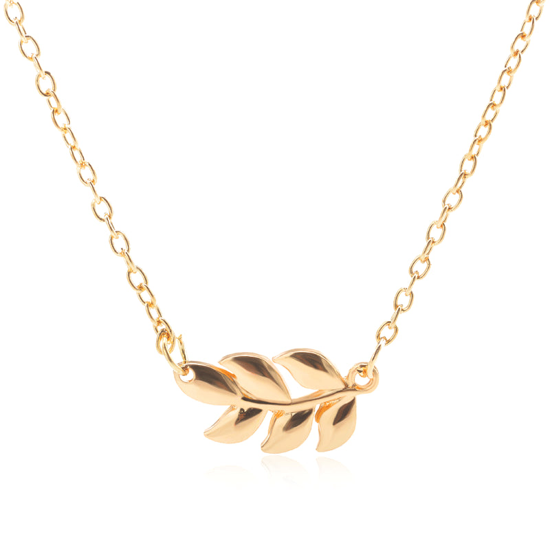 Ladies Leaf Grass Pendant Clavicle Chain