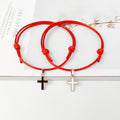 Alloy Cross Wax Rope Bracelet Pair Of Hand Rope Ornaments For Men And Women