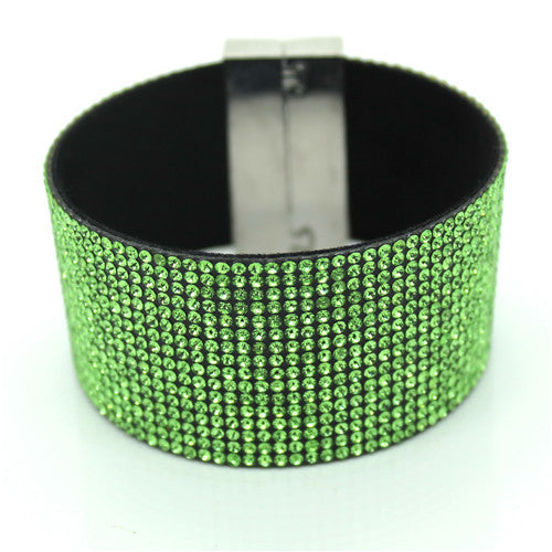 Magnet Buckle Hot Diamond Bracelet Leather Multicolor Optional
