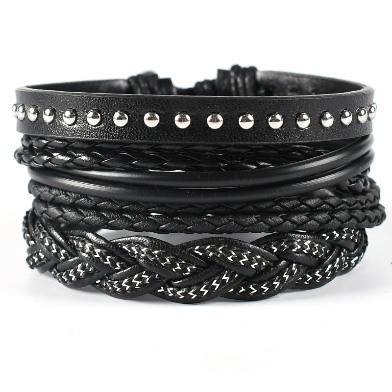 Multi-layer Suit Men's Leather Braided Bracelet