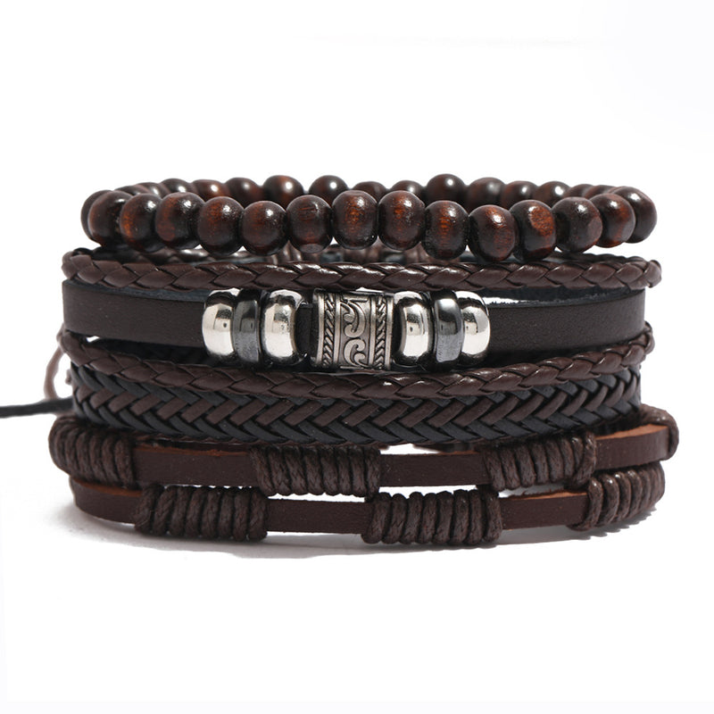 New Men's Alloy Accessories Cowhide Bracelet