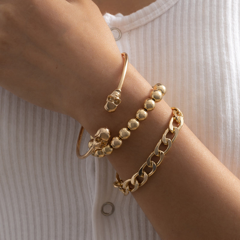 Hip Hop Skull Hollow Chain Bracelet Women