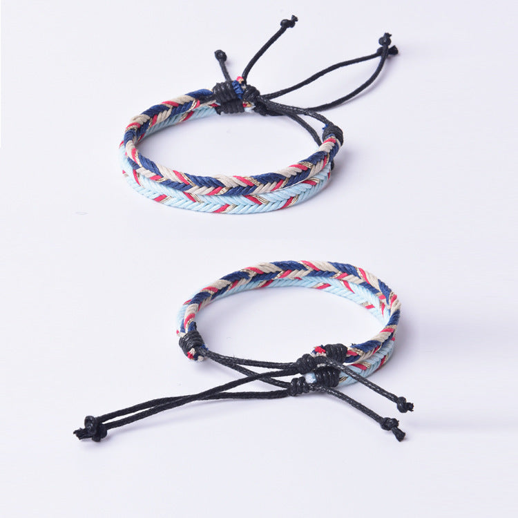 Colorful Couple Braided Rope Ethnic Style Hand-woven