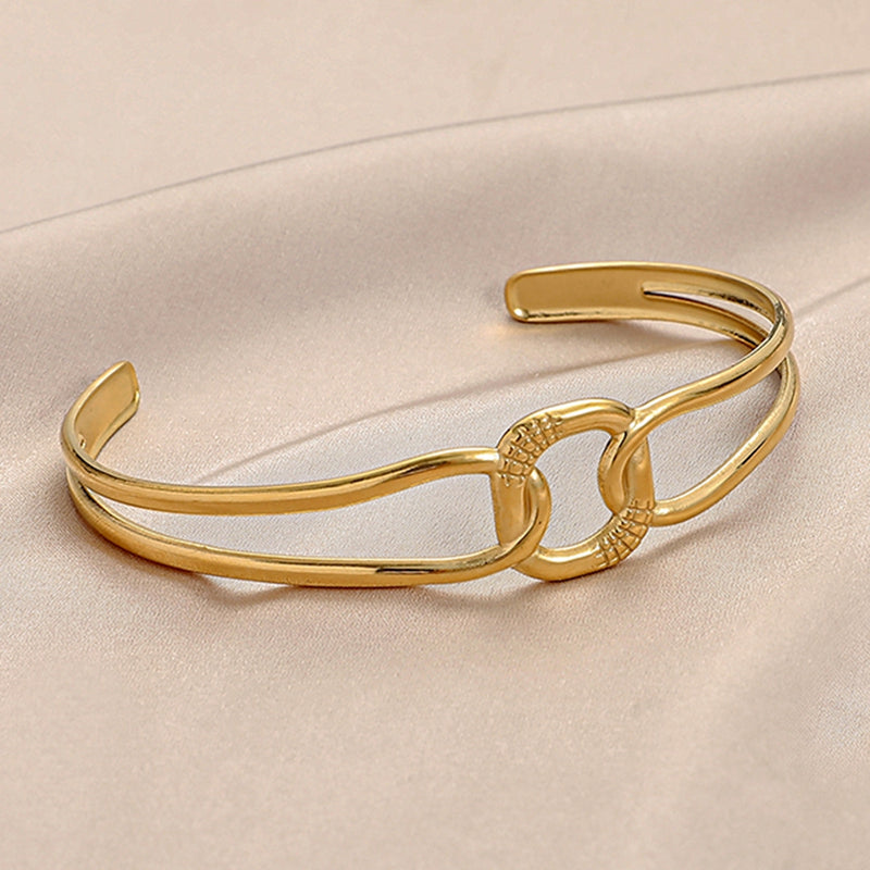 Stainless Steel Square Interlaced Line  Bracelet