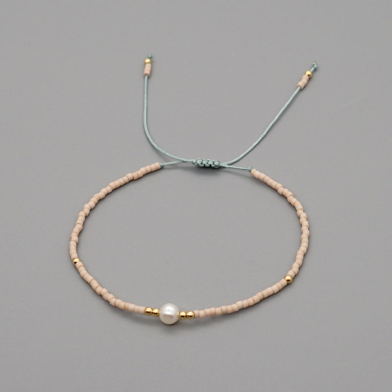 Handwoven Natural Freshwater Pearl Small Bracelet