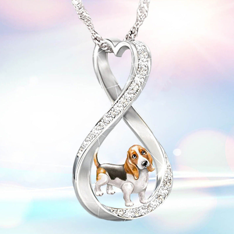 Women's Heart Twisted Animal Shaped Diamond Pendant Necklace