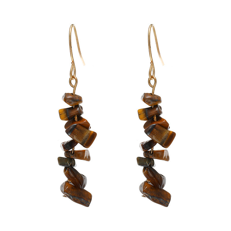 New Natural Crystal Stone Women's Earrings