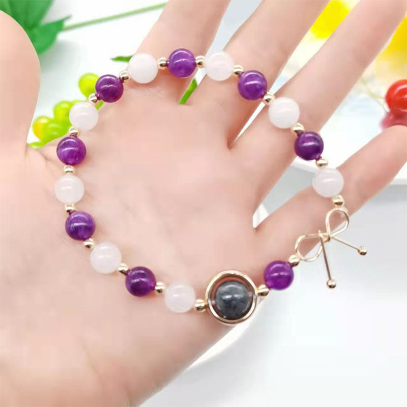 Crystal White Moonlight Amethyst Bracelet Girl