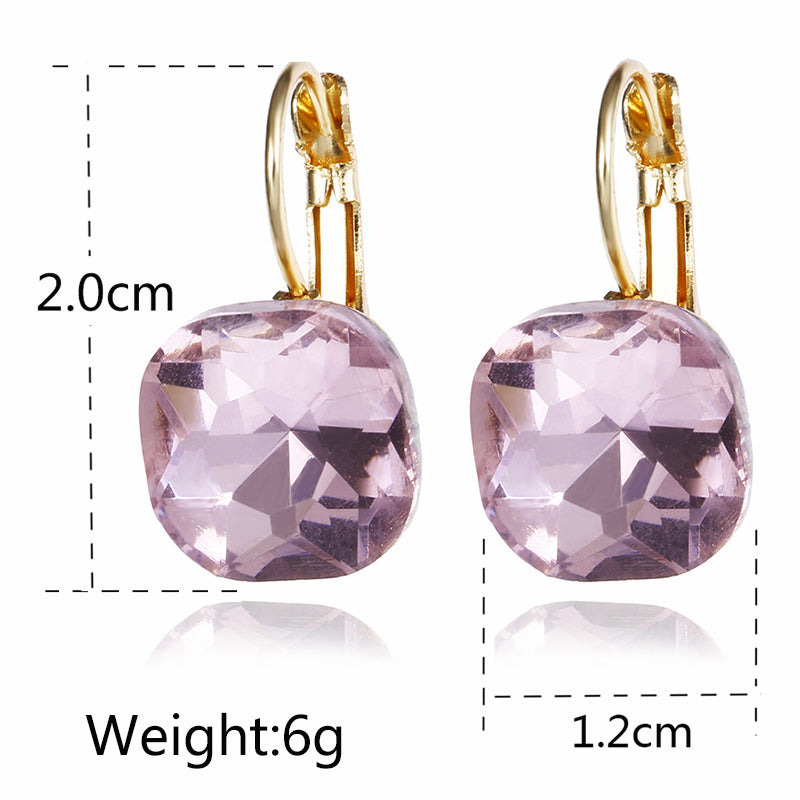 Fashion Gold Color Earring For Women Crystal Cubic Zirconia Stud Earrings